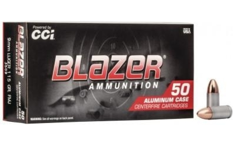 Blazer 9mm luger 115gr fmj ammo 1000rd case