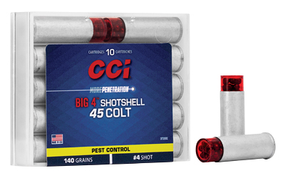 CCI Ammunition Shotshell, 45LC, Shotshell, #4 Shot Size, 10 Round Box 3722CC