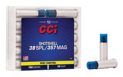 CCI Ammunition Shotshell, 357MAG, 100 Grain, Shotshell, #9 Shot Size, 10 Round Box 3738
