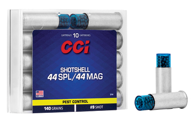 CCI Ammunition Shotshell, 44MAG/44 Special, 140 Grain, Shotshell, #9 Shot Size, 10 Round Box 3744