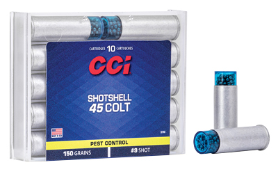 CCI Ammunition Shotshell, 45LC, 150 Grain, Shotshell, #9 Shot Size, 10 Round Box 3746