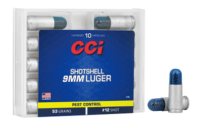 CCI Ammunition Shotshell, 9MM, 53 Grain, Shotshell, #12 Shot Size, 10 Round Box 3790