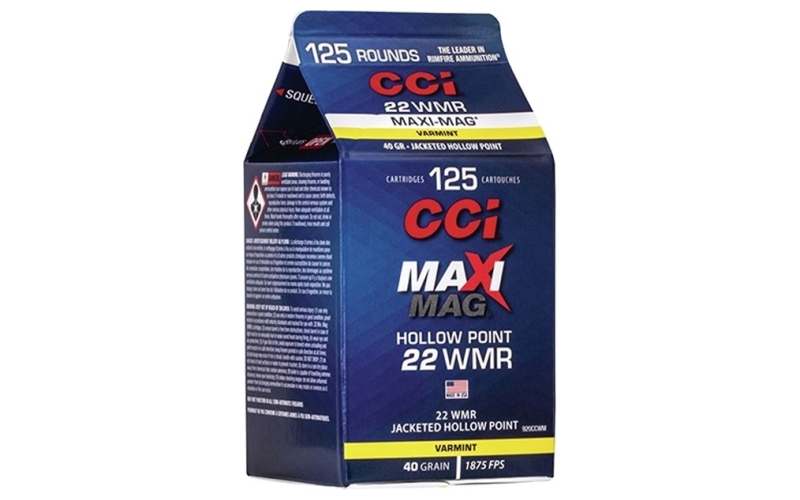 CCI 22 wmr 40gr jacketed hollow point 125/box