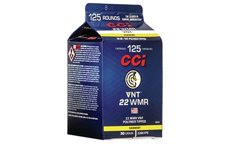 CCI 22 wmr 30gr polymer tipped 125/box