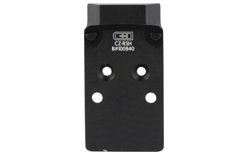 C&H Precision V4, Optic Mounting Plate, For CZ P-10 Optic Ready to Trijicon RMR/SRO, Holosun 407C/507C/508C/507 Comp/508T/C&H EDC-XL, Anodized Finish, Black, Includes Mounting Hardware CZ-RSH