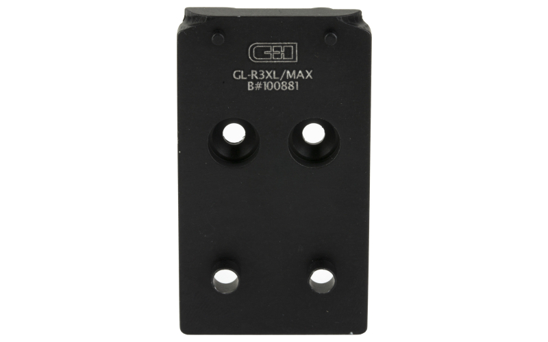 C&H Precision V4, Optic Mounting Plate, For Glock MOS to SIG Romeo3 XL/MAX, Anodized Finish, Black GL-3XL-MAX