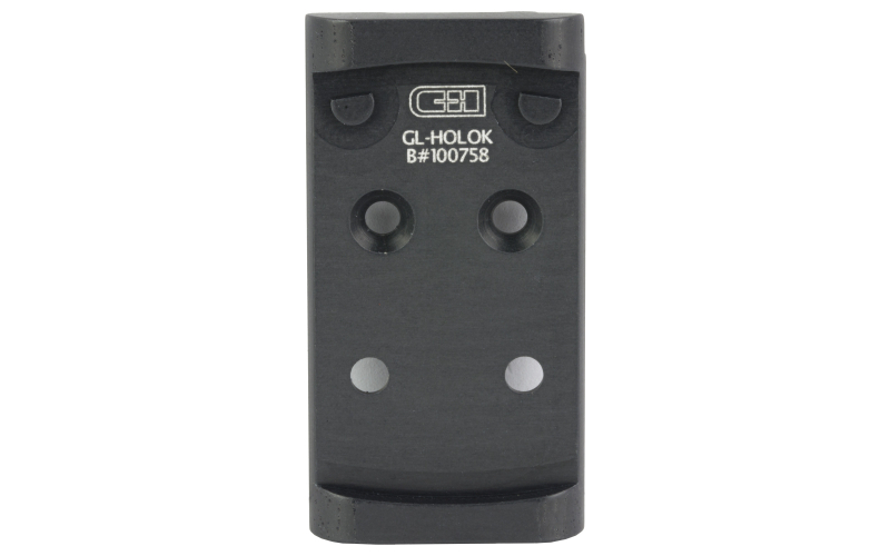 C&H Precision V4, Optic Mounting Plate, For Glock MOS (Not 43X) to Holosun 407K/507K, Anodized Finish, Black GL-HOLOk