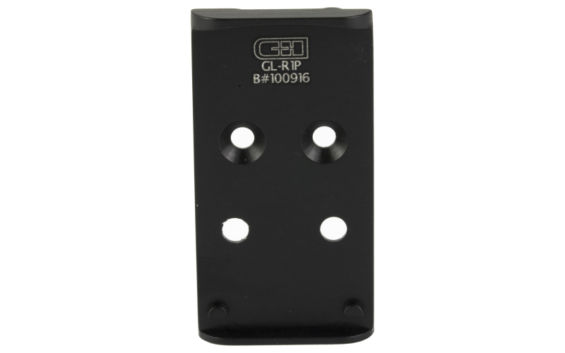 C&H Precision V4, Optic Mounting Plate, For Glock MOS to SIG Romeo 1 PRO, Anodized Finish, Black GL-R1P