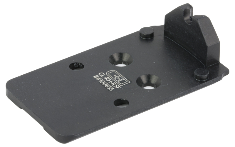 C&H Precision V4, Optic Mounting Plate, For Glock MOS (Not 43x or 48) to Trijicon RMR/SRO, Holosun 407C/507C/507 Comp/508T, C&H EDC-XL/COMP, Anodized Finish, Black GL-RH-RSF