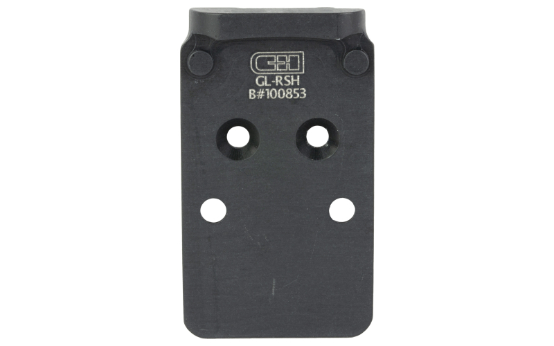 C&H Precision V4, Optic Mounting Plate, For Glock MOS (Not 43x or 48) to Trijicon RMR/SRO, Holosun 407C/507C/508T/507 Comp, C&H EDC-XL/COMP, Anodized Finish, Black, Includes Mounting Hardware GL-RSH