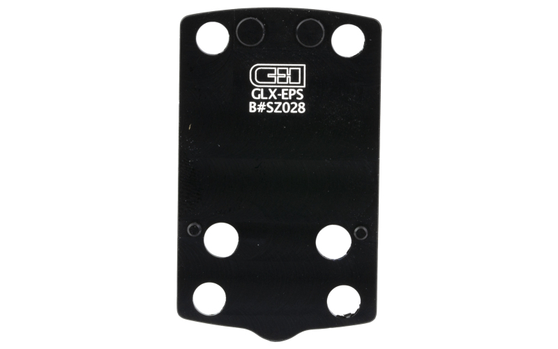 C&H Precision V4, Optic Mounting Plate, For Glock 43x/48 MOS to Holosun EPS/EPS Carry, Anodized Finish, Black, Includes Mounting Hardware GLX-EPS