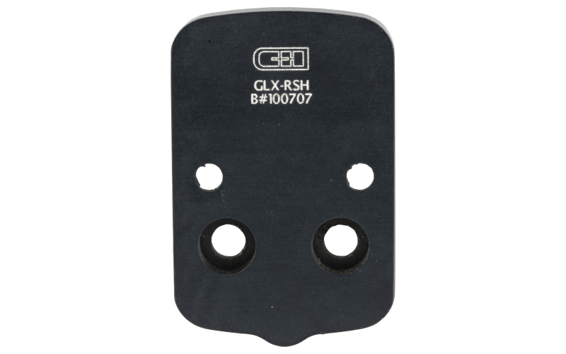 C&H Precision V4, Optic Mounting Plate, For Glock 43x/48 MOS to Trijicon RMR/SRO, Holosun 507C/407C/508T/507 Comp, C&H EDC-XL/COMP, Anodized Finish, Black, Includes Mounting Hardware GLX-RSH