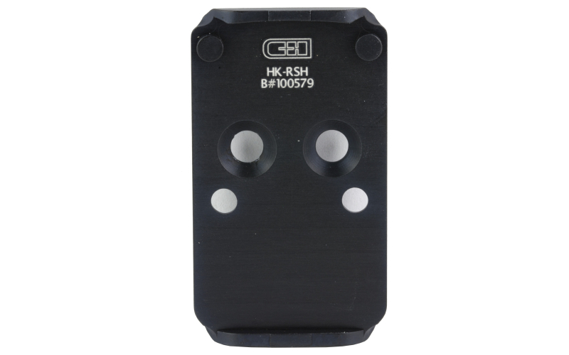 C&H Precision V4, Optic Mounting Plate, For HK VP9 Optic Ready to Trijicon RMR/SRO, Holosun 507C/407C/507 Comp,508T, C&H EDC-XL/COMP, Anodized Finish, Black, Includes Mounting Hardware HK-RSH