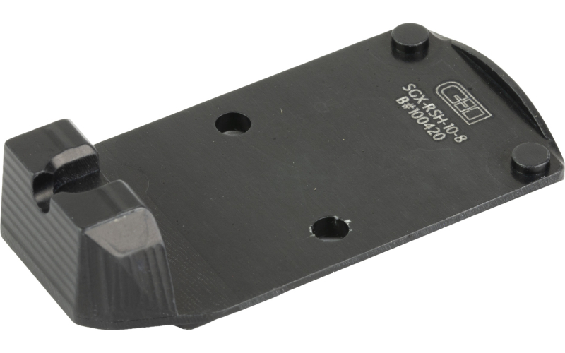 C&H Precision V4, Optic Mounting Plate, For Sig Sauer P320 X-FIVE/M17/M18 with Romeo1Pro/DPP Cut to Trijicon RMR/SRO, Holosun 407C/507C/508T/507 Comp, Anodized Finish, Black, Includes Mounting Hardware and 10-8 Rear Sight SGX-RSH-10-8