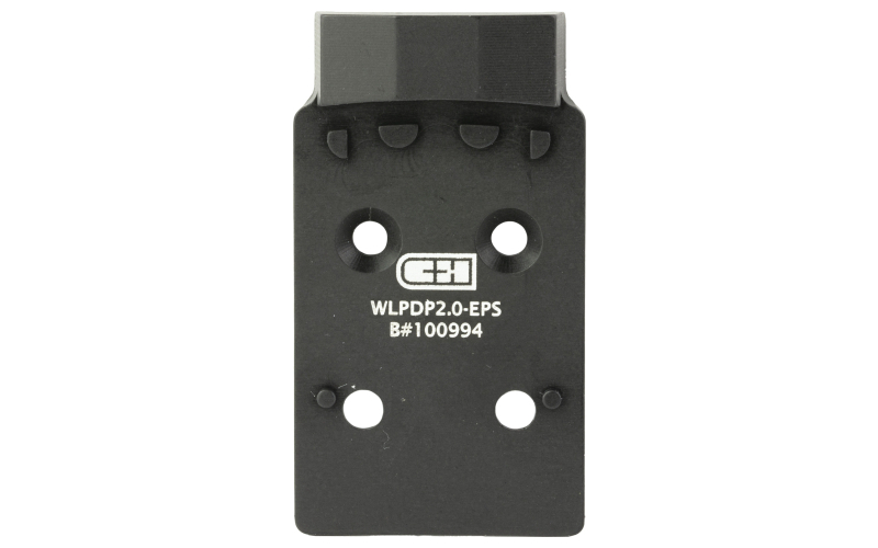 C&H Precision V4, Optic Mounting Plate, Fits Walther PDP 2.0 to Holosun EPS/EPS Carry, Anodized Finish, Black WLPDP2.0-EPS
