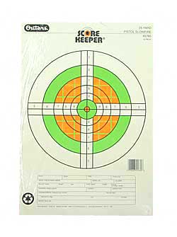 Champion Traps & Targets Fluorescent Orange/Green Bullseye Scorekeeper Target, 25 Yard Pistol Slow Fire, 12 Pack 45760