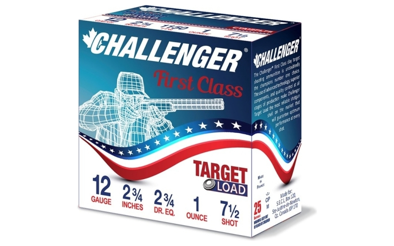 Challenger Ammo Challenger first class 12ga 2-3/4dr 1oz #7.5 (cta12fl175)