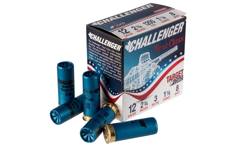 Challenger Ammo 12 gauge 2-3/4'' 1-1/8 oz #8 shot 250/case (cta12h8)