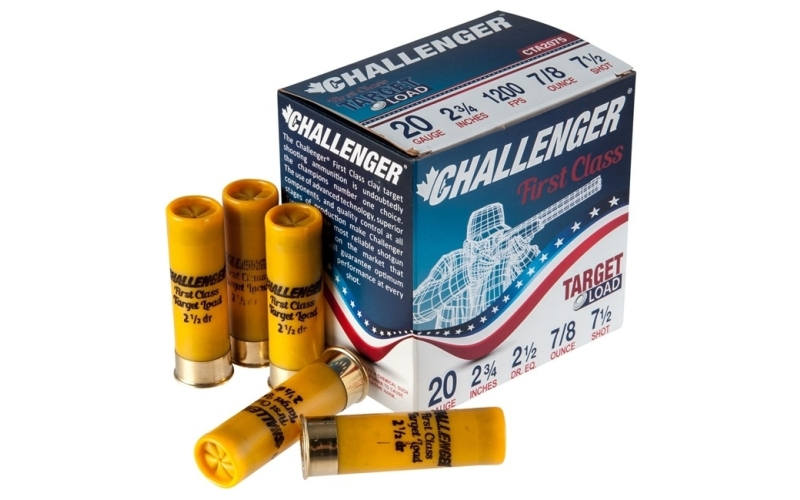 Challenger Ammo 20 gauge 2-3/4'' 7/8 oz #7.5 shot 250/case (cta2075)