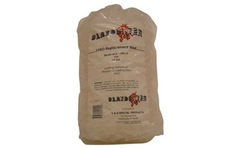 Claybuster 12 gauge 7/8 to 1-1/8oz wads white 500/bag