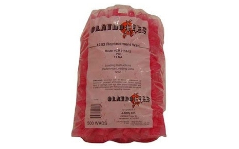 Claybuster 12 gauge 1-1/8 to 1-1/4oz wads red 500/bag