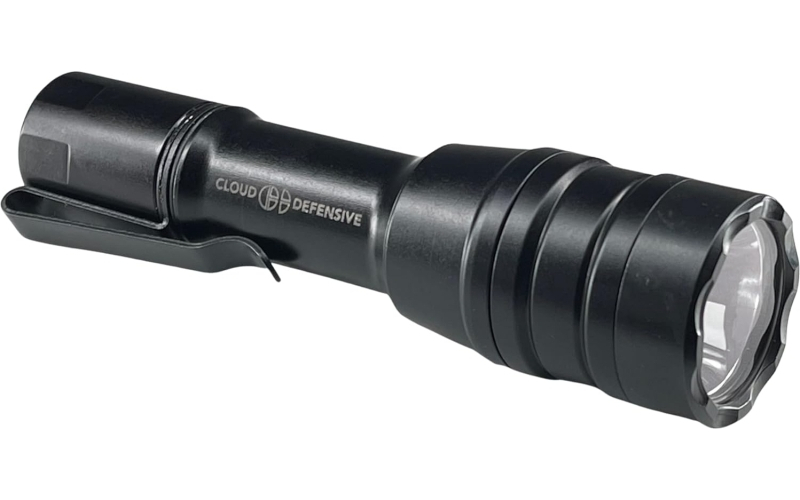 Cloud Defensive MCH Duty, High-Output Handheld Light, 1,800 Lumens, 50,000 Candela, Tool Steel Bezel Ring, 5 Mode Programmable Output, 3 ND Protectors, Accepts 18350 and CR123A Batteries, Black CD2203-DF-P-BLK