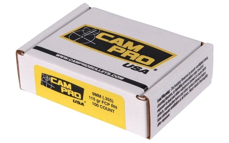 Campro Campro 9mm 115gr plated round nose bullets 100/box