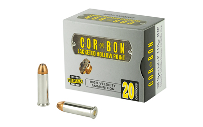 Corbon Ammo Self Defense, 38 Special, 110 Grain, Jacketed Hollow Point, +P, 20 Round Box 38110