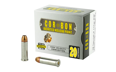 Corbon Ammo Self Defense, 38 Special, 125 Grain, Jacketed Hollow Point, +P, 20 Round Box 38125