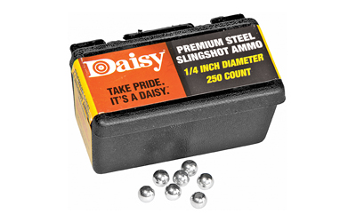 Daisy Powerline Steel Slingshot Ammo, 1/4" Steel Shot, 250 Per Box 988114-446
