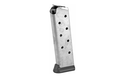 Ed Brown Magazine, 45ACP, 8 Rounds, Fits 1911, Includes Base Pad, Stainless, Silver 848