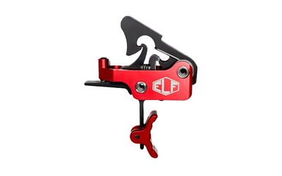 Elftmann Tactical Apex Pro, Adjustable Trigger, Curved with Red Shoe, Fits AR-15, Anodized Finish, Red APEX-PRO-R-C