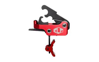 Elftmann Tactical SE, Adjustable Trigger, Large Pin, Curved with Red Shoe, Fits AR-15, Anodized Finish, Red SE-170-R-C