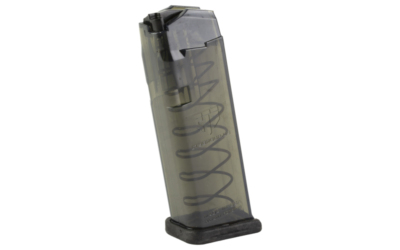 Elite Tactical Systems Group Magazine, 9MM, 15 Rounds, For Glock 19/26, Carbon Smoke SMK-GLK-19