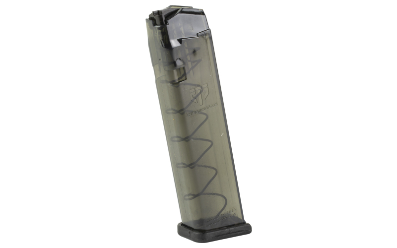 Elite Tactical Systems Group Magazine, 9MM, 22 Rounds, For Glock 17/19/26, Carbon Smoke SMK-GLK-9-22