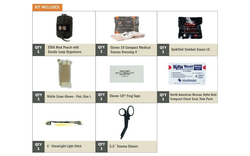 Eleven 10 Llc Etak kit contents w/compressed gauze