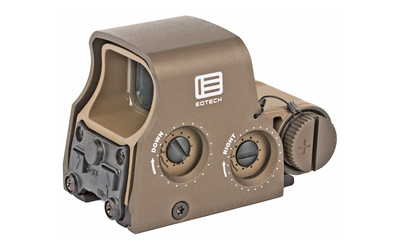 EOTech Tactical, Holographic, Non-Night Vision Compatible Sight, Red Reticle, 68MOA Ring with 1MOA Dot, Tan, Rear Buttons, Includes CR123 Battery XPS2-0TAN