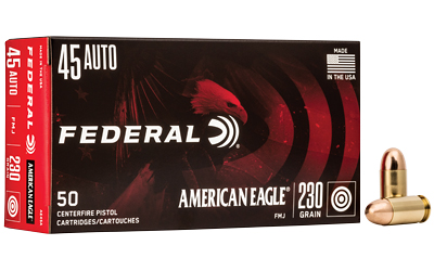 Federal American Eagle, 45ACP, 230 Grain, Full Metal Jacket, 50 Round Box AE45A