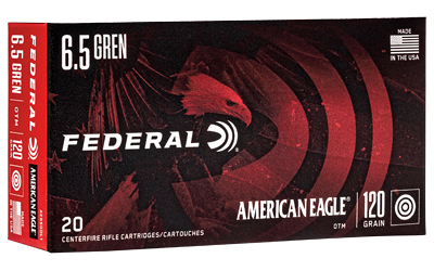 Federal American Eagle, 6.5 Grendel, 120 Grain, Open Tip Match, 20 Round Box AE65GDL1