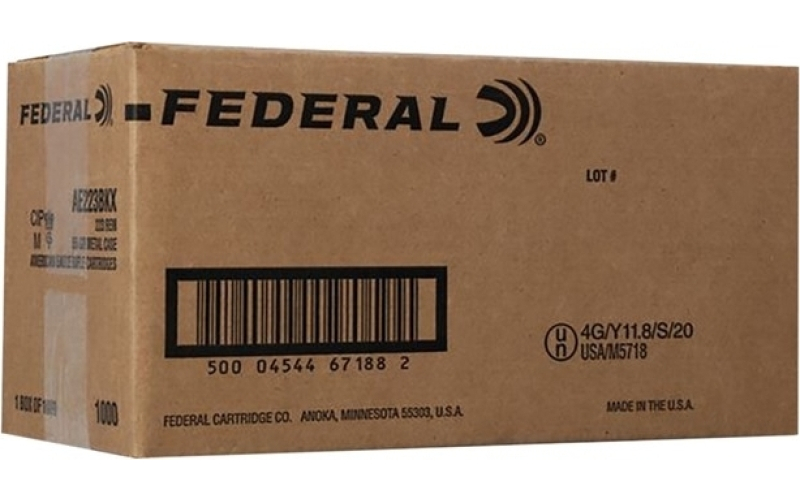 Federal 223 remington 55gr fmj 1,000/case