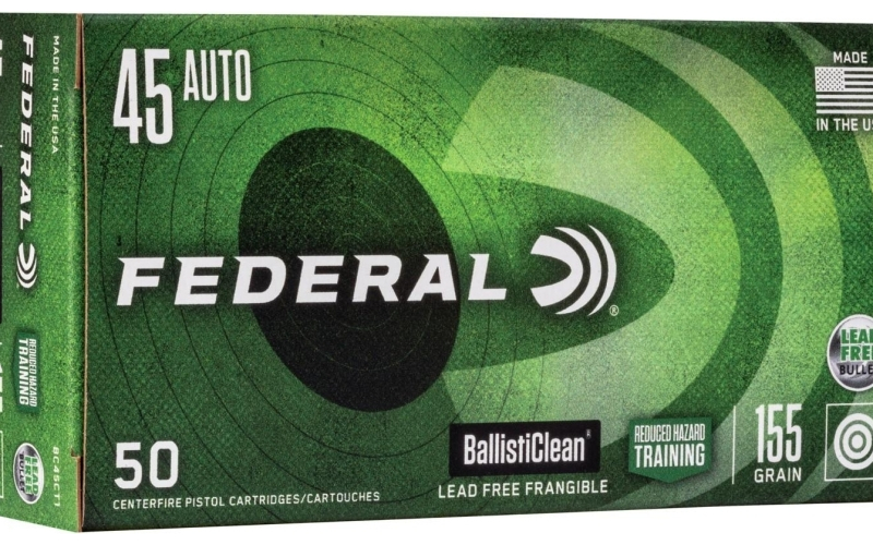 Federal 45 auto 155gr rht frangible ammo 50rd
