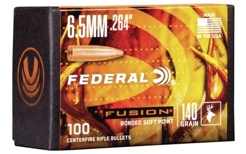 Federal 6.5mm (0.264'') 140gr bonded soft point 100/box
