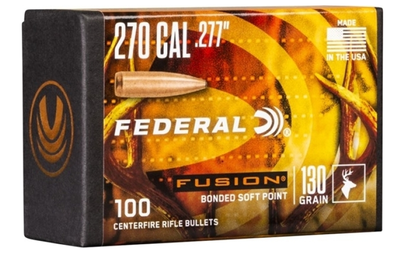Federal 270 caliber (0.277'') 130gr bonded soft point 100/box