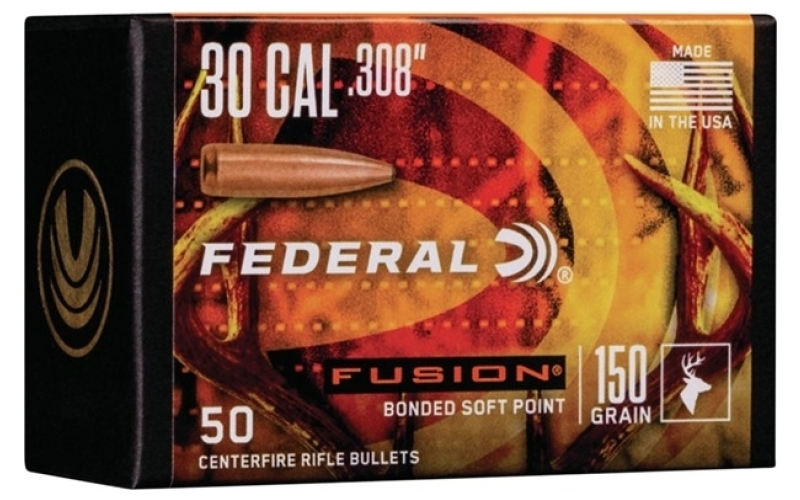 Federal 30 caliber (0.308'') 150gr bonded soft point 50/box