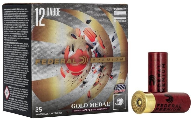 Federal premium gold medal paper 12ga 2-3/4" 1oz 1290 fps 7.5 ammo 25rd