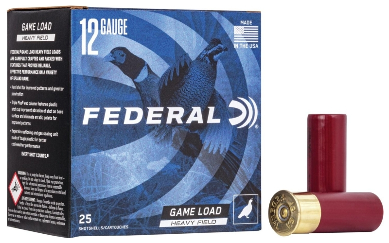Federal game-shok heavy field  12ga 2-3/4" 3-1/4de 1-1/4oz 5 ammo 25rd