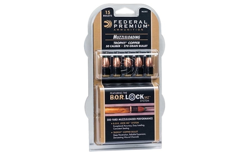 Federal 50 caliber 270gr trophy copper bullets 15/pack