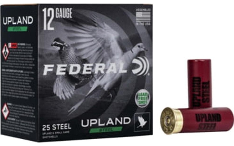 Federal upland steel 12ga 2 3/4in 1 oz 1330 fps 7.5 paper wad ammo 25rd