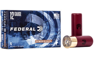 Federal PowerShok, 12 Gauge, 2.75", 1oz., Rifled Hollow Point Slug, 5 Round Box F127RS