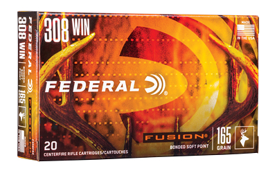 Federal Fusion, 308WIN, 165 Grain, Boat Tail, 20 Round Box F308FS2